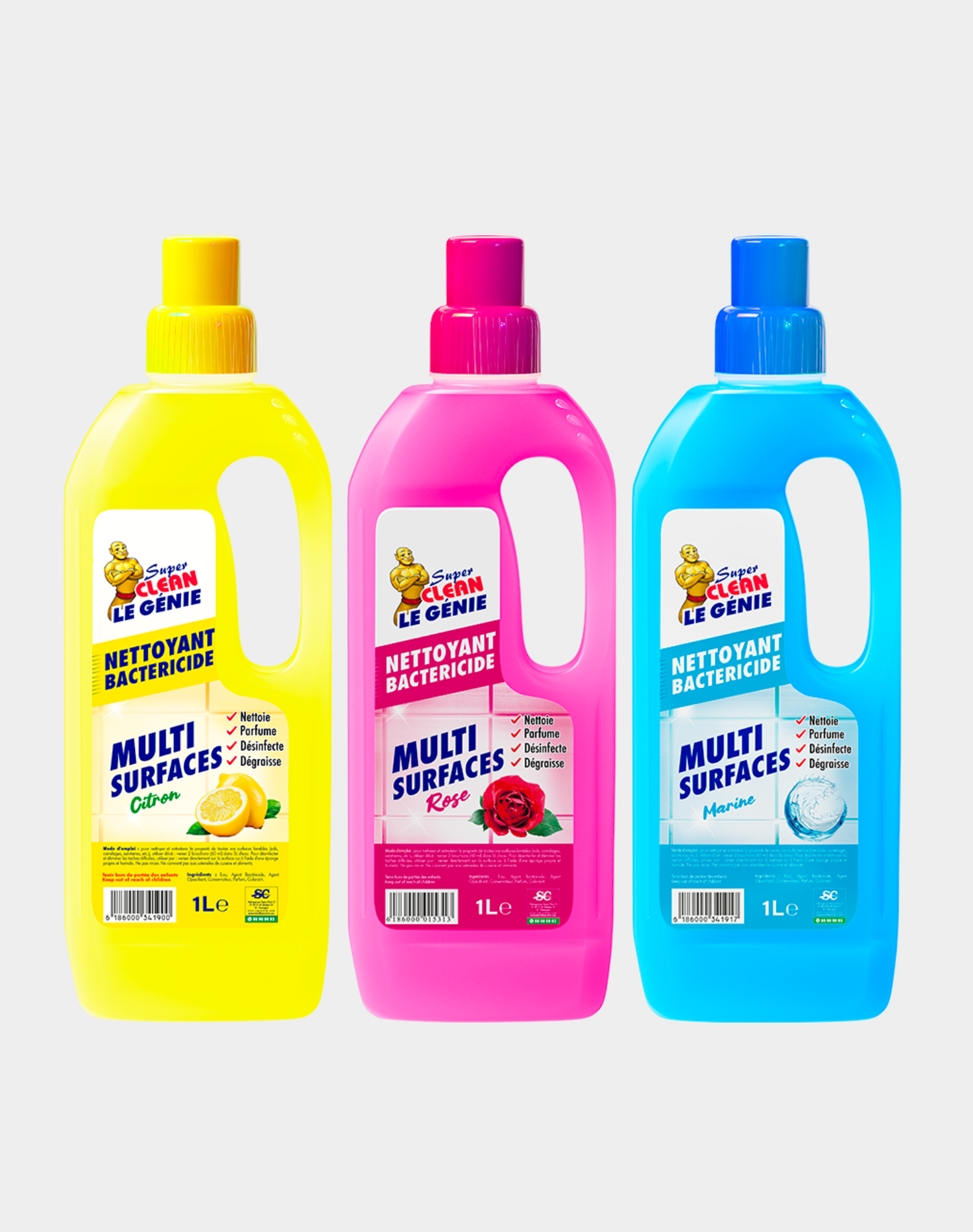 Bactericide Citron, Rose, Marine - 1L