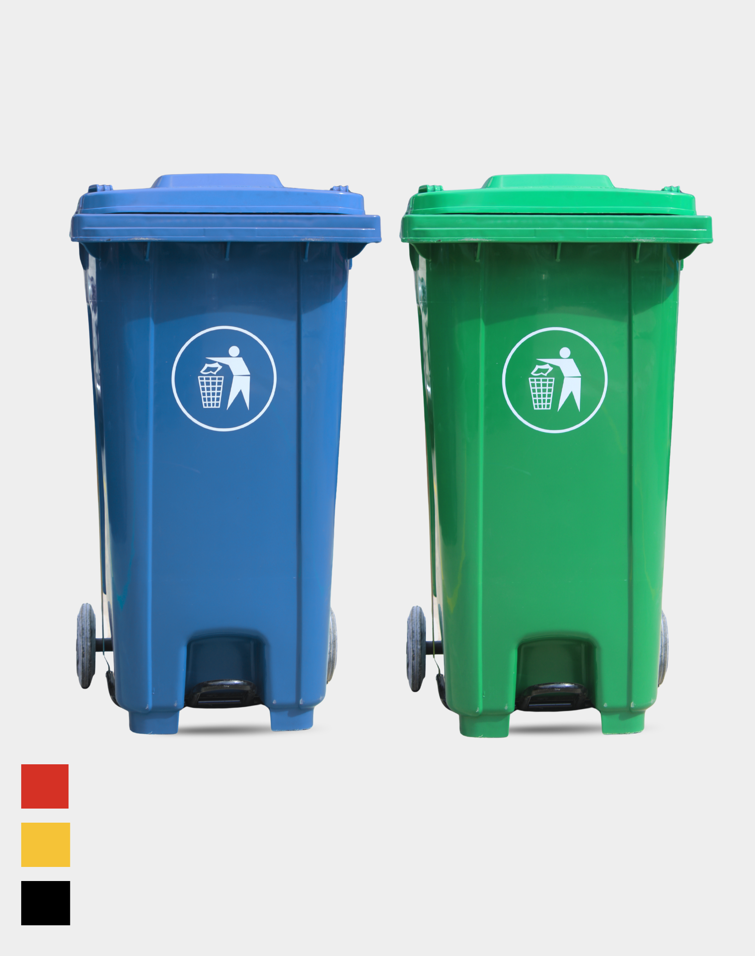 Poubelle avec roue + pédale au milieu - 120L ,240L